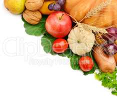 fruits and vegetables isolated on a white background