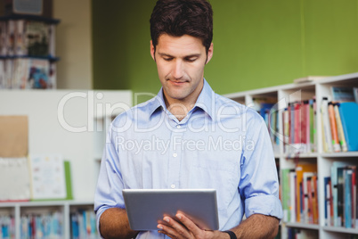 Men using a digital tablet