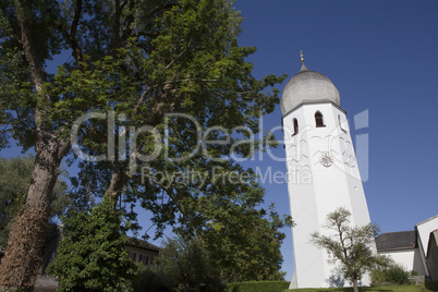 Dome of Benedictine monastery Frauenchiemsee in Bavaria, Germany