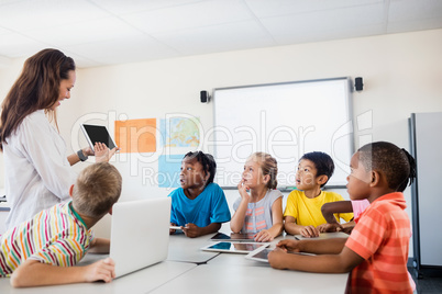 Pupils listening the teacher