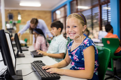 Children looking their computer