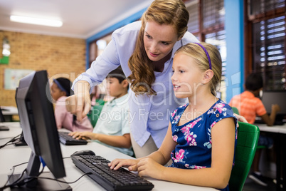 Children looking their computer