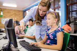 Children looking their computer