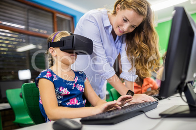 Child using 3D glasses