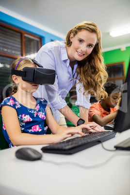 Child using 3D glasses