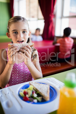 Child eating at the canteen