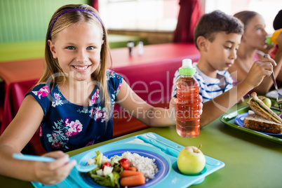 Children eating at the canteen