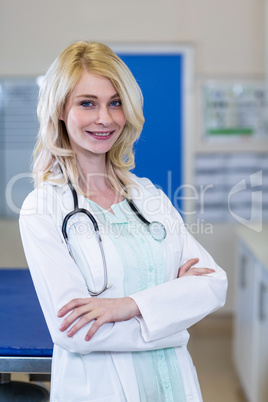 Portrait of woman vet posing and smiling