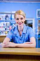 Portrait of woman vet smiling
