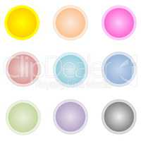 Set of colorful circle buttons