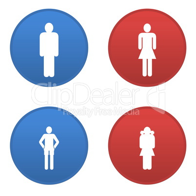 Man, woman, girl and boy icons