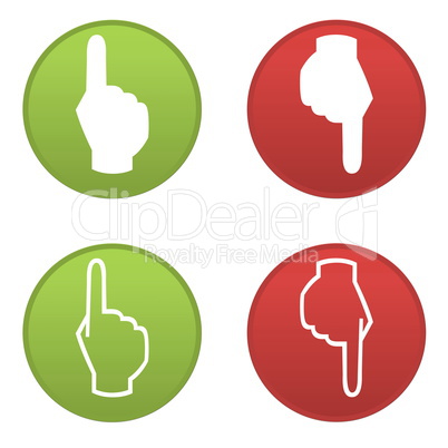 Set of hand direction icons
