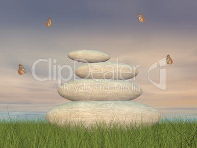 Zen stones and peace - 3D render