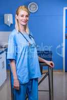 Portrait of woman vet smiling