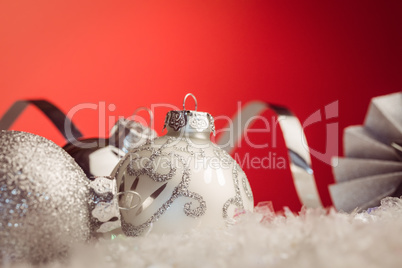 Close up view of christmas bauble