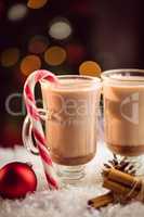 Extreme close up view of composite image of hot chocolates