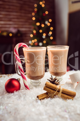 close up view of composite image of hot chocolates