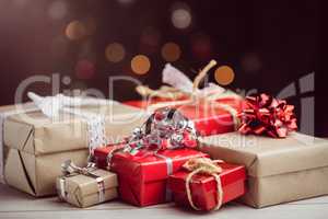 Composite image of presents on table