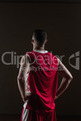 Portrait of basketball player front the back posing