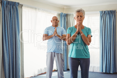 Retired woman and instructor relaxing