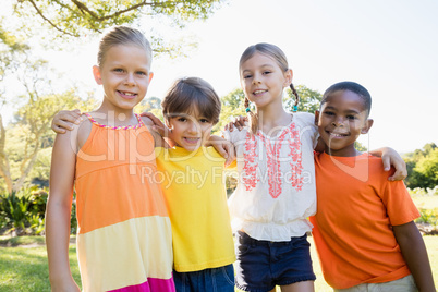 Cute children smiling and posing face to the camera