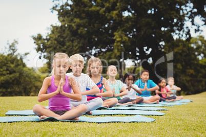 Group on children doing yoga