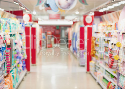 View of Supermarket shelves