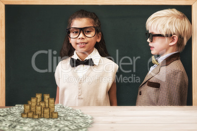 Composite image of cute pupils dressed up as teachers