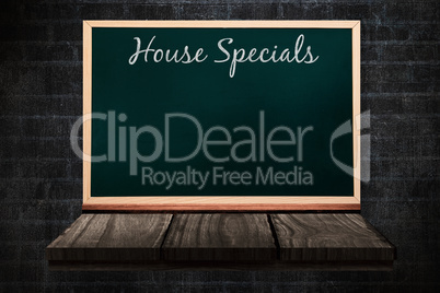 Composite image of house specials message