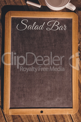 Composite image of salad bar message