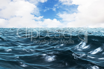 Composite image of blue rough ocean