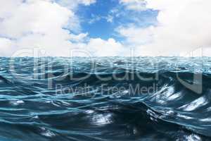 Composite image of blue rough ocean