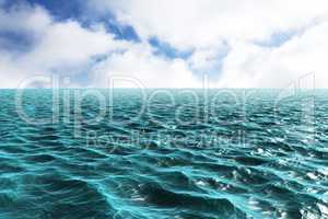 Composite image of blue ocean