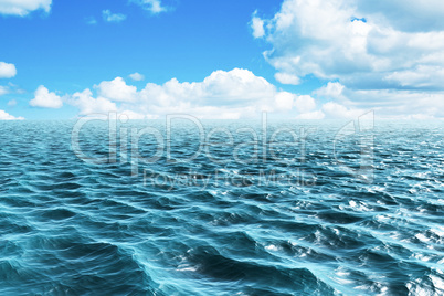 Composite image of blue ocean