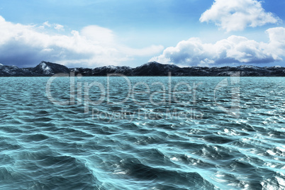 Composite image of blue ocean