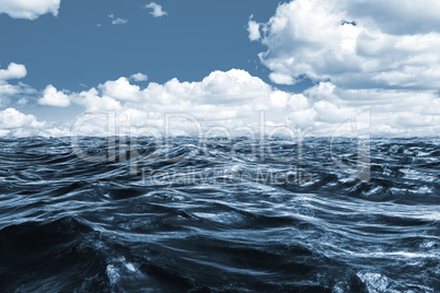 Composite image of blue rough ocean