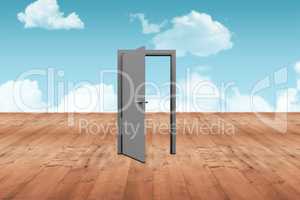 Composite image of open door