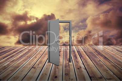 Composite image of open door