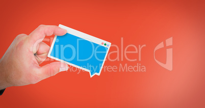 Composite image of hand presenting Composite image of hand presenting