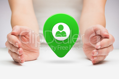 Composite image of hands presenting