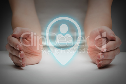 Composite image of hands presenting