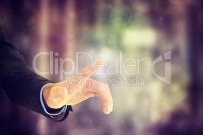 Businessman hand pointing something