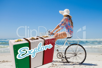 Composite image of suitcase with the italian flag