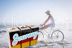 Composite image of suitcase with the german flag