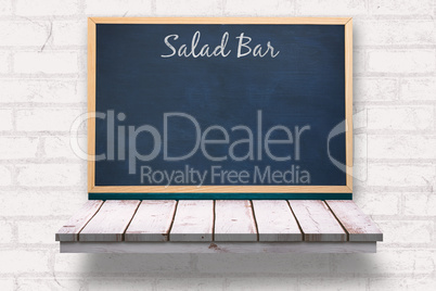 Composite image of salad bar message