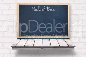Composite image of salad bar message