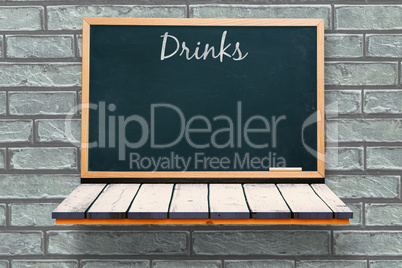 Composite image of drinks message