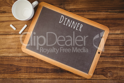 Composite image of dinner message