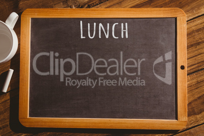 Composite image of lunch message