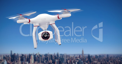 Composite image of a drone with a camera
